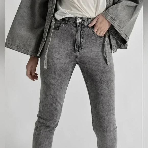 One X OneTeaspoon Society Legend Denim Jeans Grey Society Size 26 - Picture 4 of 13